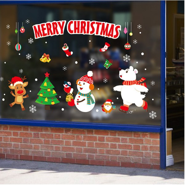 Decal trang trí Noel - Các nhân vật Noel vui chơi cùng nhau