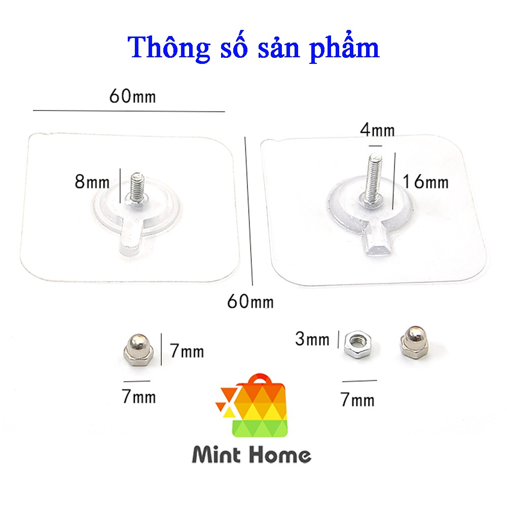 Móc đinh vít treo tranh ảnh dán tường trang trí phòng, treo thanh miếng chắn giường cho bé kèm ốc vít chịu lực 10kg