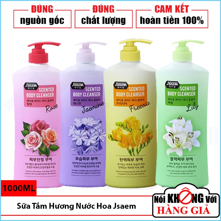 [CHÍNH HÃNG] Da Trắng Sáng Với Sữa Tắm Nước Hoa Jsaem Chai 1000Ml Hàn Quốc | Trắng Da | Dưỡng Ẩm | Mùi Hương Quyến Rũ