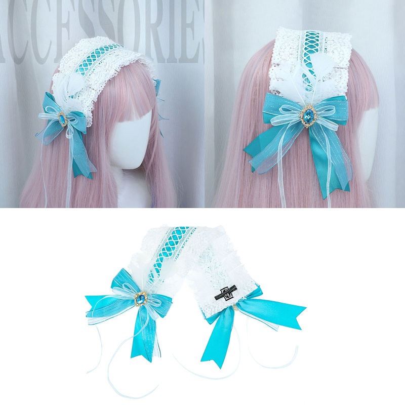 Băng Đô Ren Đính Nơ Phong Cách Lolita Xinh Xắn Cho Nữ