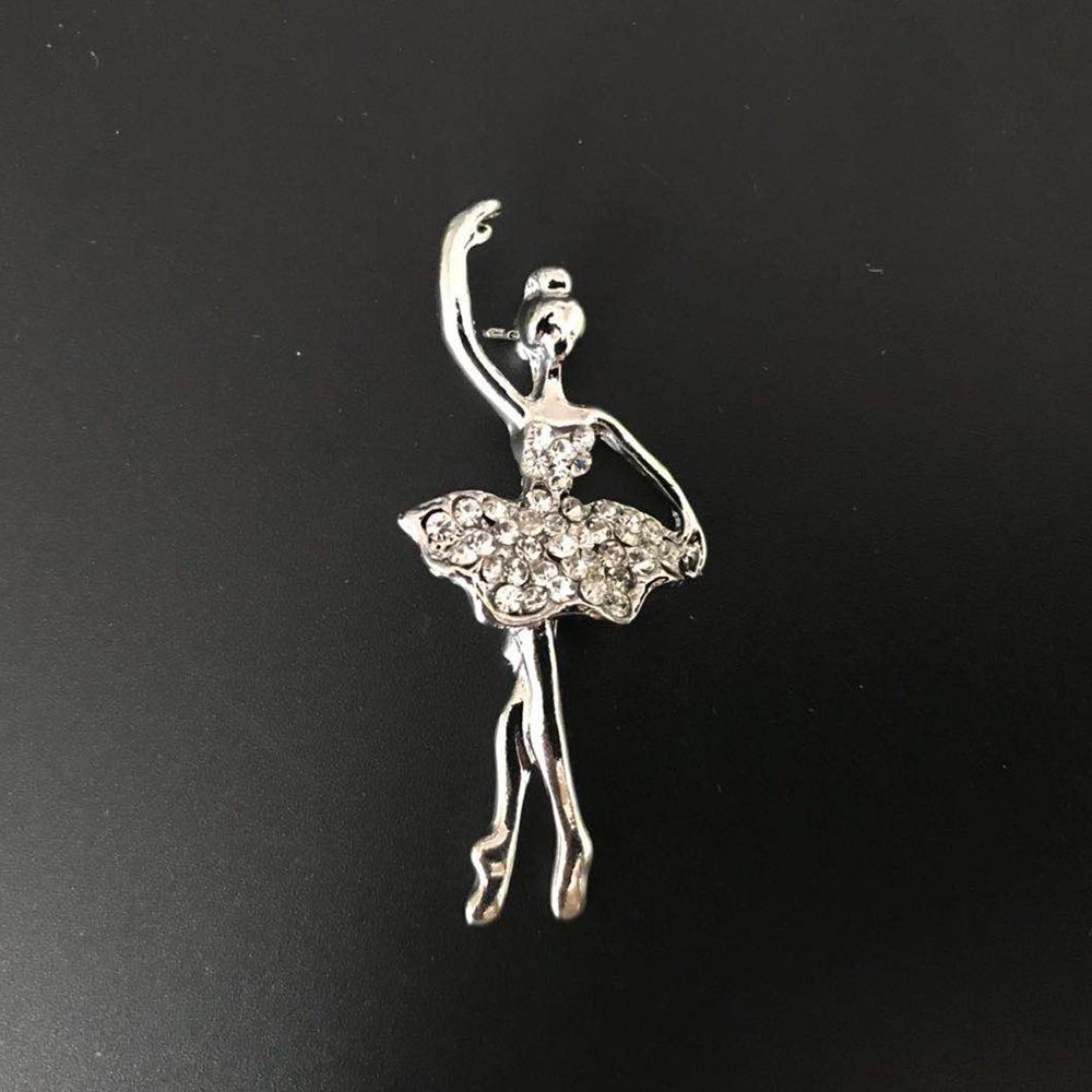 Cài Áo Hình Cô Gái Múa Ba Lê Đính Đá Thanh Lịch Dành Cho Nữ