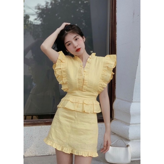 Set váy Aoki.Co vải linen