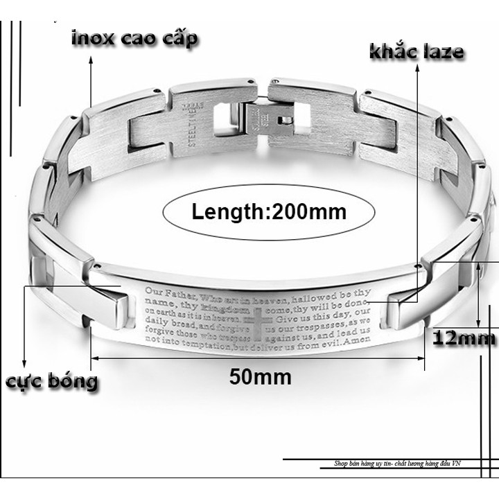 Lắc tay nam khắc Kinh Thánh