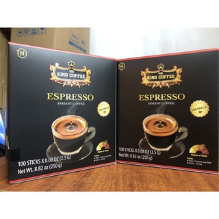 (ảnh thật) Combo 2 hộp Cà phê hòa tan KING COFFEE Espresso - Hộp 100 gói x 2,5 g (250 g)