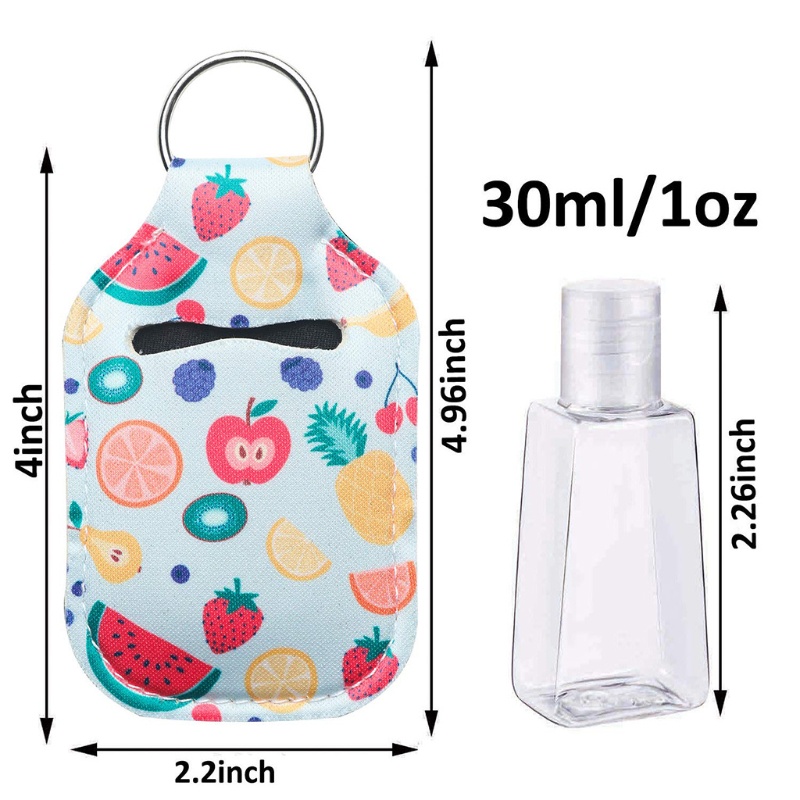 Set 6 Chai Rỗng 30ml Đựng Xà Phòng Rửa Tay / Móc Khóa Có Thể Tái Sử Dụng