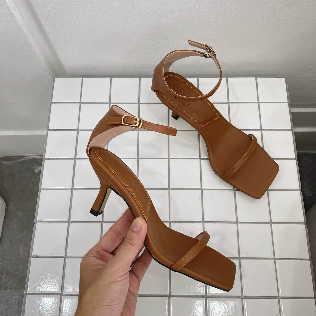 Giày Sandal Nữ- Sandal Z a r a quai mảnh bít hậu 7p VNXK