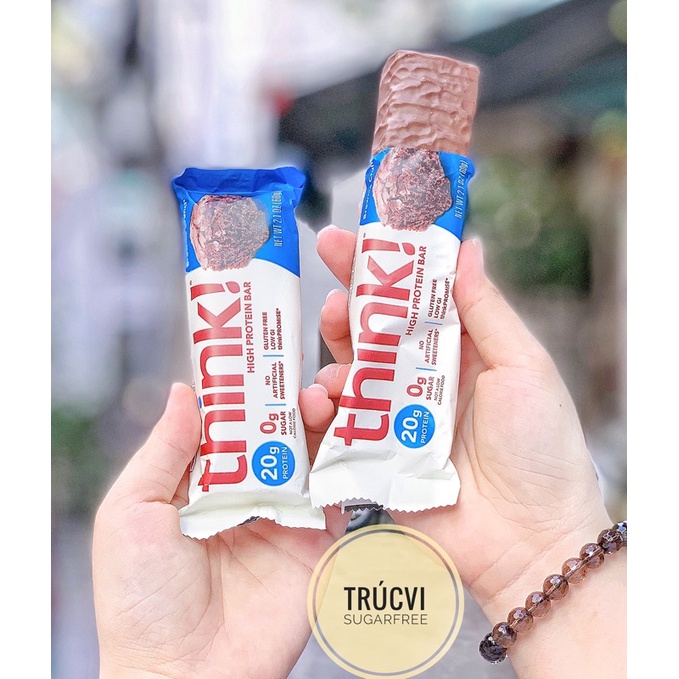 Thanh Protein Bar không đường Think!( gymer, eat clean, keto, tiểu đường)