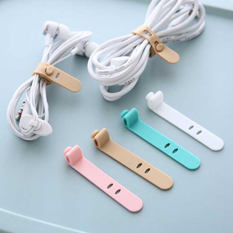 Set 4 dây buộc giữ dây cáp gọn gàng bằng silicon