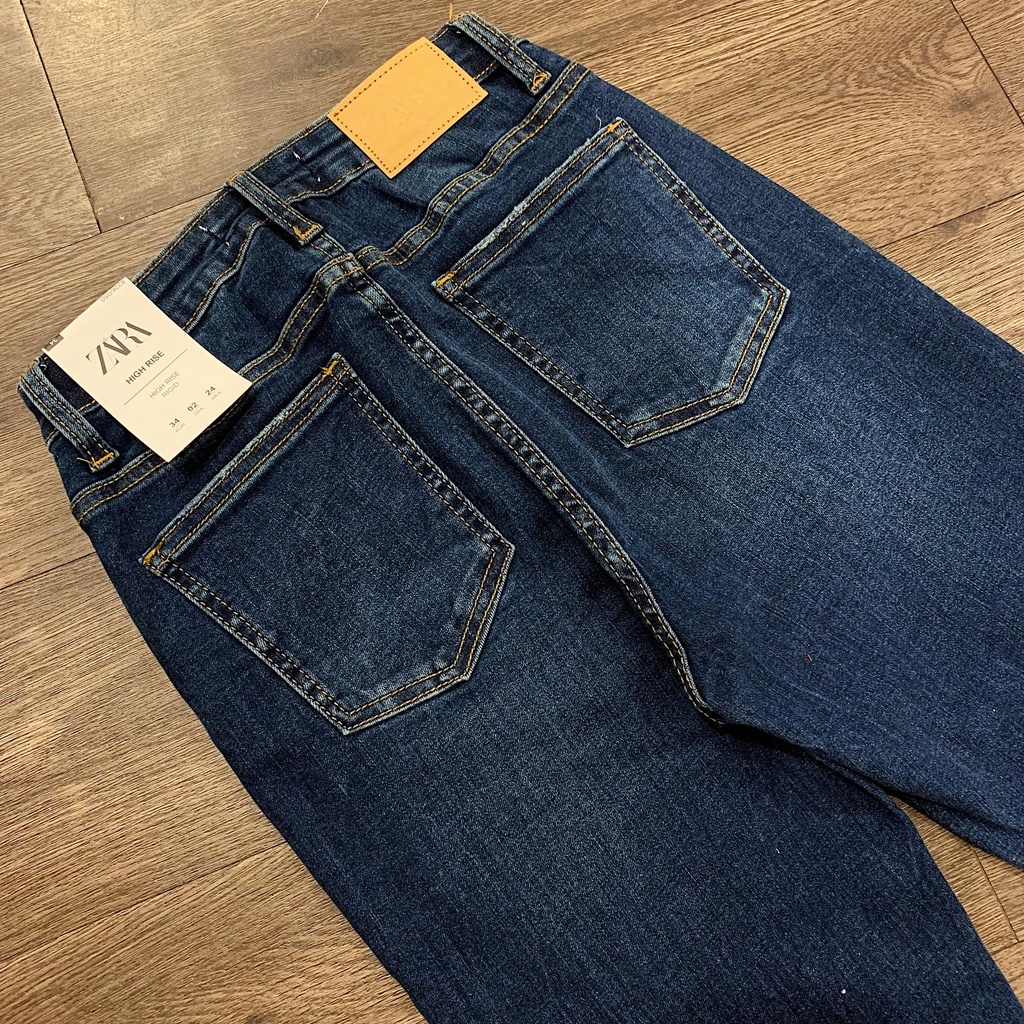 Quần skinny jean cạp cao màu xanh đậm - 84Q01