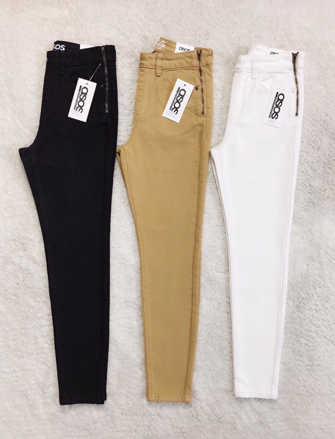 QUẦN JEAN SKINNY 9 TẤC CẠP NGANG RỐN DÂY KÉO HÔNG