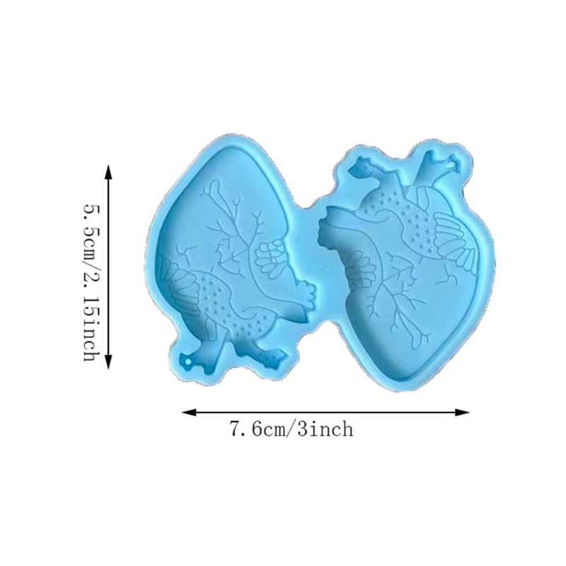Khuôn Làm Móc Khóa Hình Hoa Lá / Trái Tim Bằng Nhựa Resin DIY