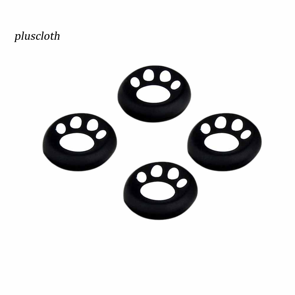 Set 4 Nút Silicon Hình Dấu Chân Mèo Cho Tay Cầm Chơi Game Ps3 Xbox One/360