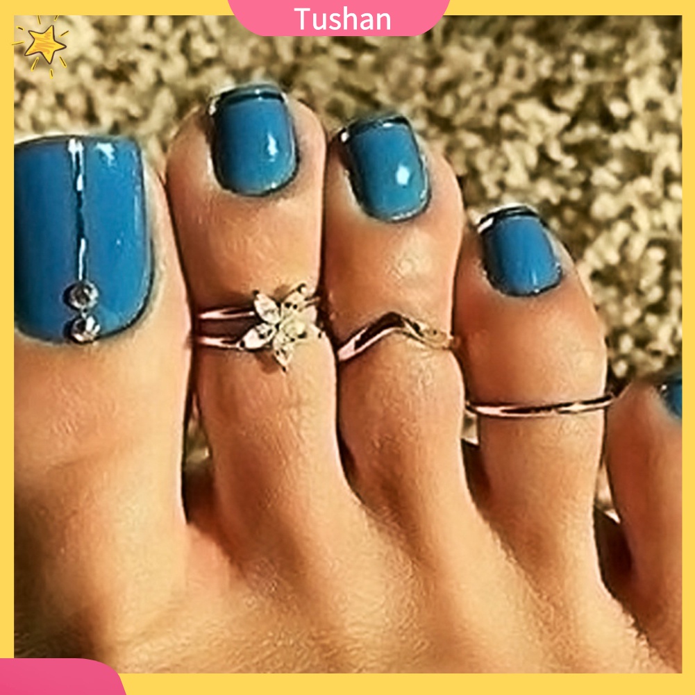 Set 3 Nhẫn Đeo Ngón Chân Phong Cách Retro