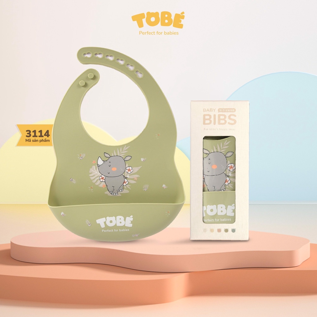 Yếm máng ăn dặm Eco Silicone MS 3114 chính hãng ToBé an toàn cho bé - BaByC