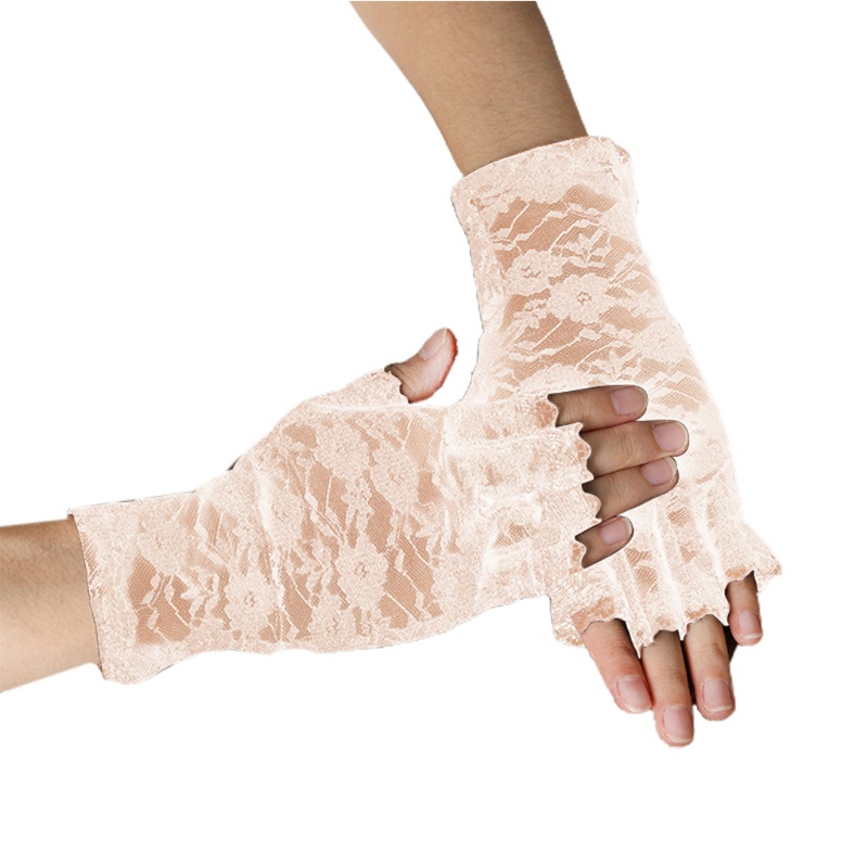 Găng Tay Chống Nắng Phối Ren Hoa Thời Trang Dự Tiệc Cưới / Đính Hôn Cho Nữ