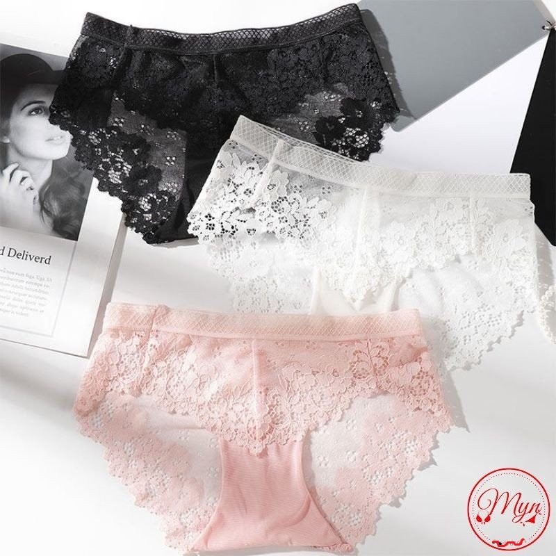 Quần Lót Nữ Ren Sexy thiết kế họa tiết ren xuyên thấu siêu gợi cảm quyến rũ- QL 8517
