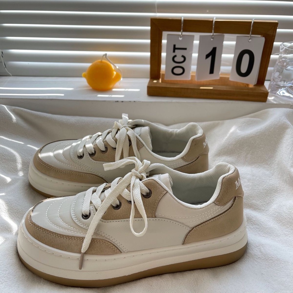 Giày thể thao ulzzang đế bánh mì phong cách Hàn Quốc