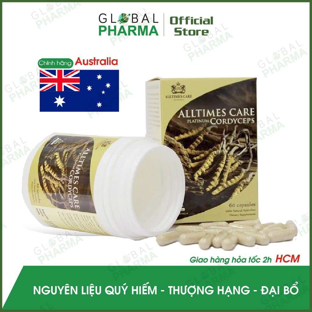  [CHÍNH HÃNG ÚC] Viên uống Đông Trùng Hạ Thảo ALLTIMES CARE CORDYCEPS (Hộp 60 viên)