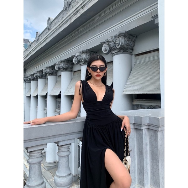Đầm Alli form dài xẻ ngực sexy đi tiệc