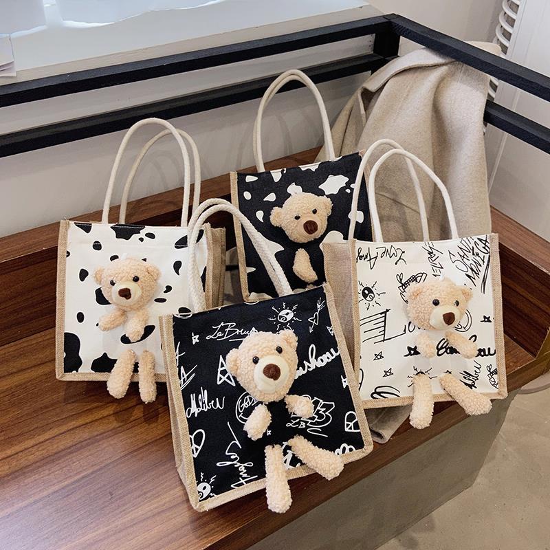 Túi Vải Canvas Đựng Hộp Cơm Trưa Nhỏ Gọn Dễ Thương Thời Trang Năm 2021