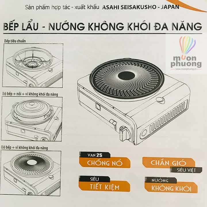 Bếp lẩu - nướng gas đa năng Namilux không khói dùng cho gia đình, du lịch cắm trại dã ngoại - MUÔN PHƯƠNG SHOP