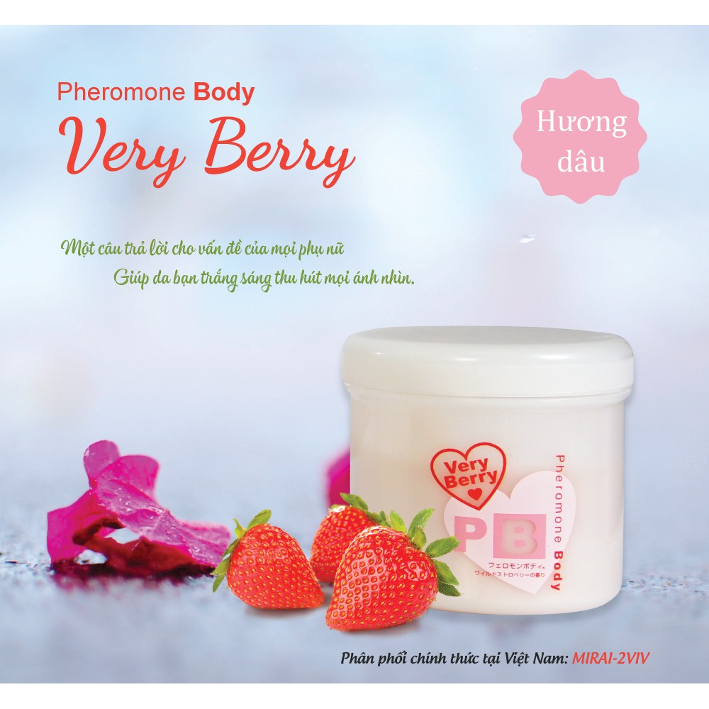 Xà phòng tắm dưỡng thể muối biển VERY BERRY PHEROMONE BODY hương dâu