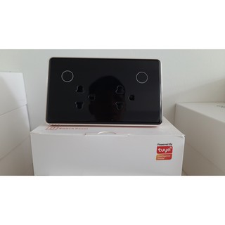 [ZIGBEE] Ổ cắm âm tường thông minh Tuya Zigbee (Viền Nhôm)