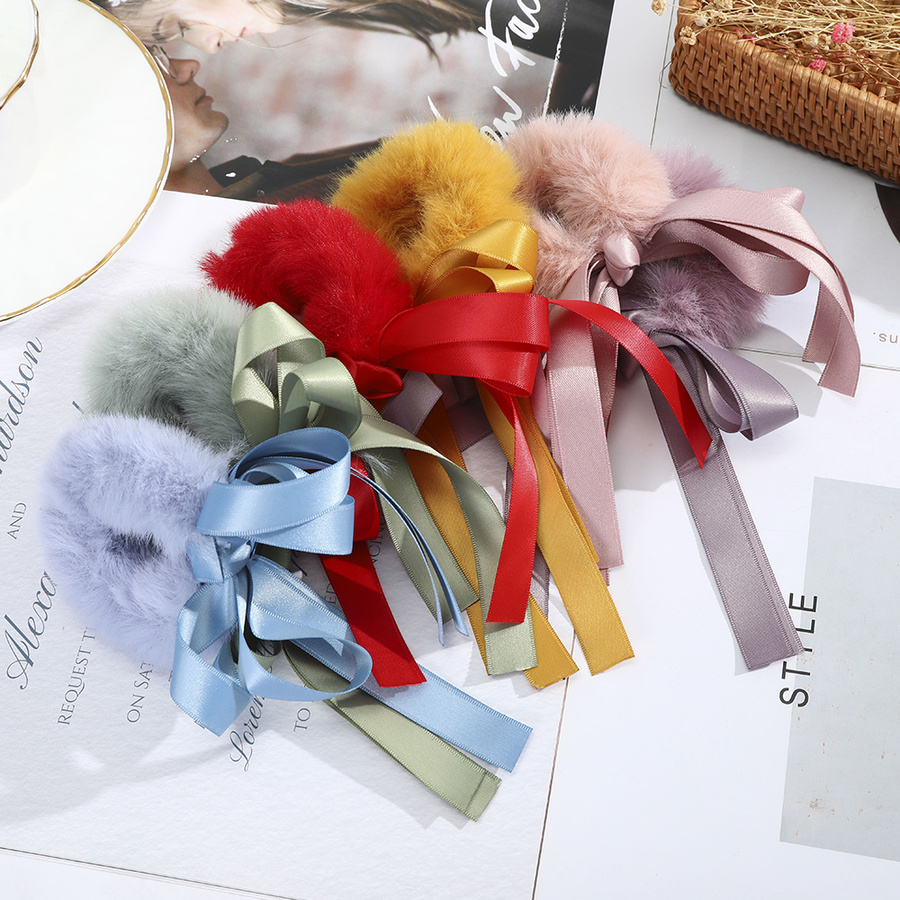 Dây buộc tóc thắt nơ bằng lông mềm thời trang cho nữ