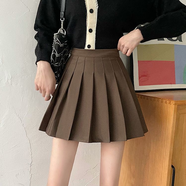 COZOK Chân Váy Xếp Ly Mỏng Lưng Cao Hợp Thời Trang