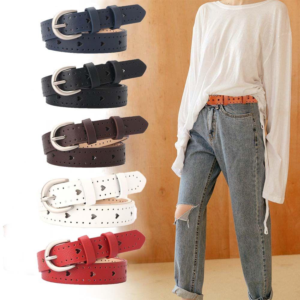 Epoch Thắt Lưng Da PU Màu Trơn Khóa Hợp Kim Thời Trang Cho Nữ