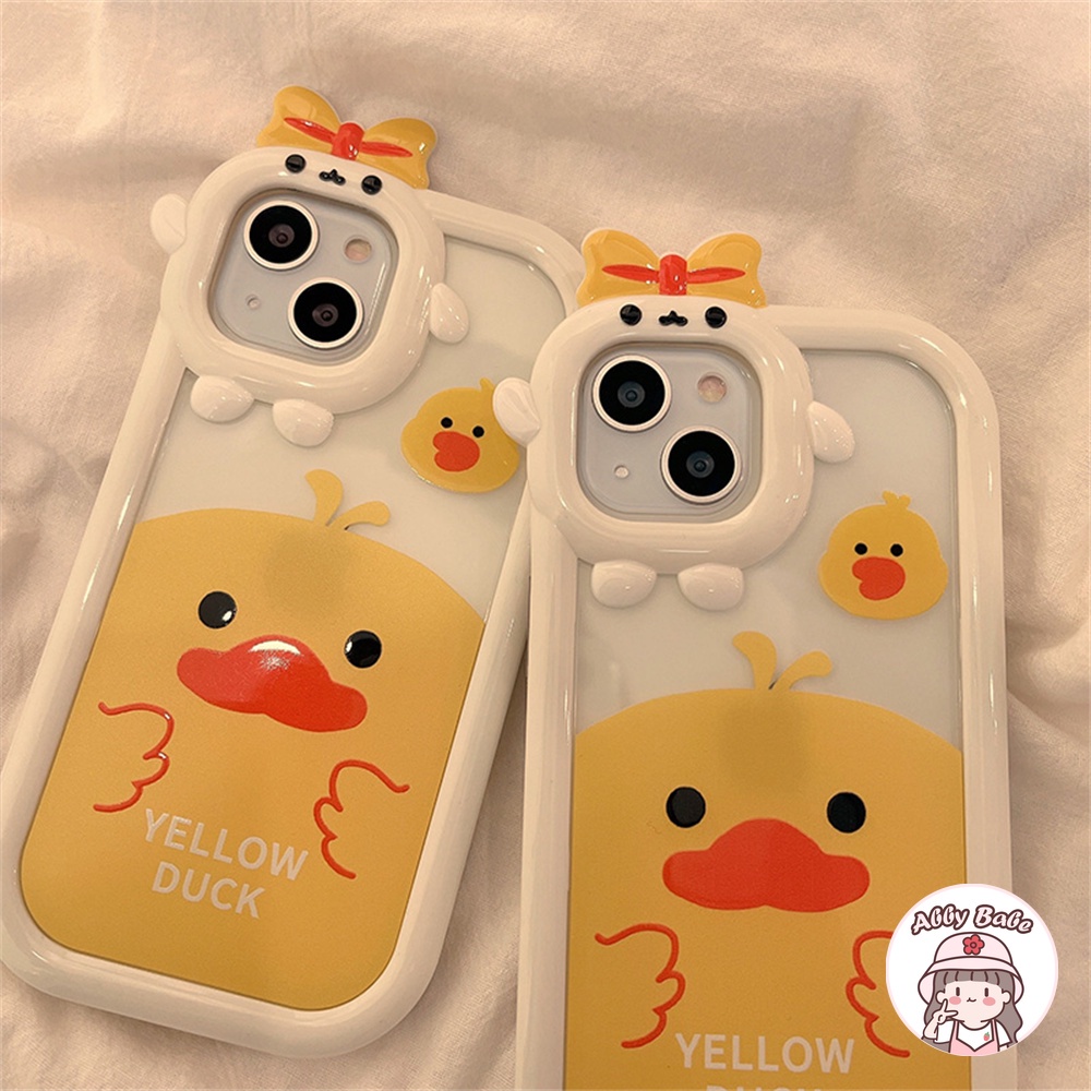 Ốp Điện Thoại TPU Mềm Mỏng Họa Tiết Vịt Vàng 3D Cho Iphone 11 7Plus 13 12 11 Pro Max X XS 12 13 XR