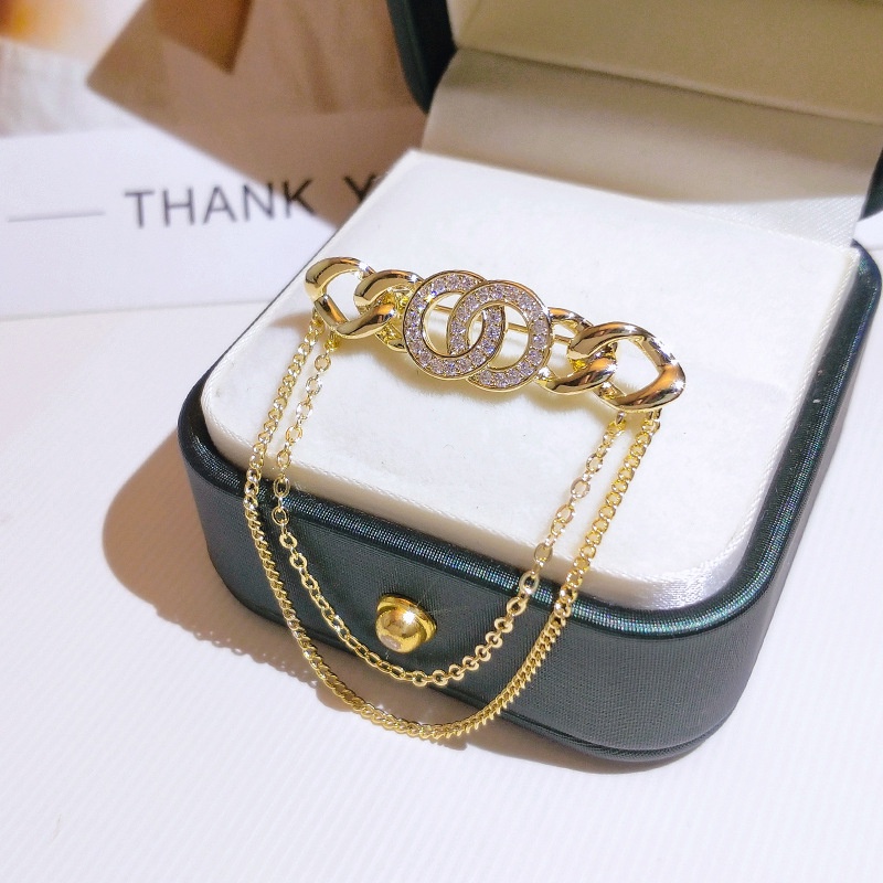 [Jiudolan] Trâm Cài Áo Dáng Dài Tua Rua Đính Kim Cương Giả Lấp Lánh Chống Chảy Xệ Phụ Kiện Cao Cấp Dành Cho Nữ