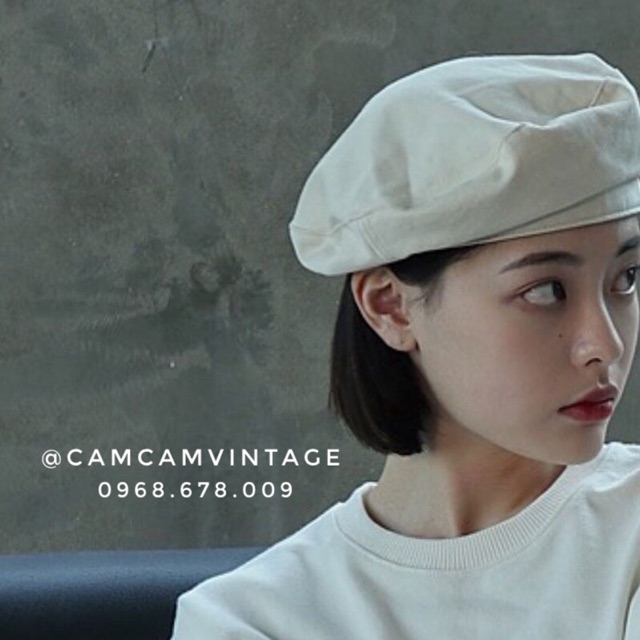 NÓN NỒI MŨ NỒI BERET VINTAGE VIỀN SIÊU XINH