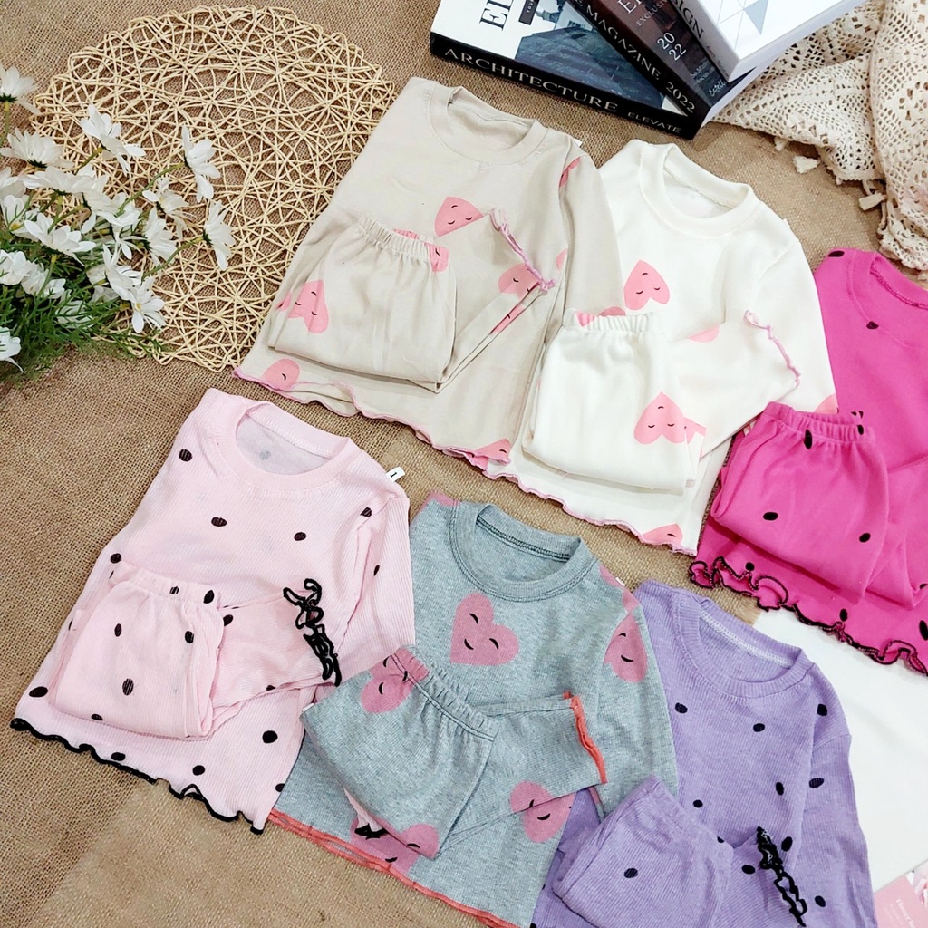 (8-20kg) Đồ bộ bé gái dài tay QATE776 - đồ bộ thu đông quần áo trẻ em chất tăm TB69