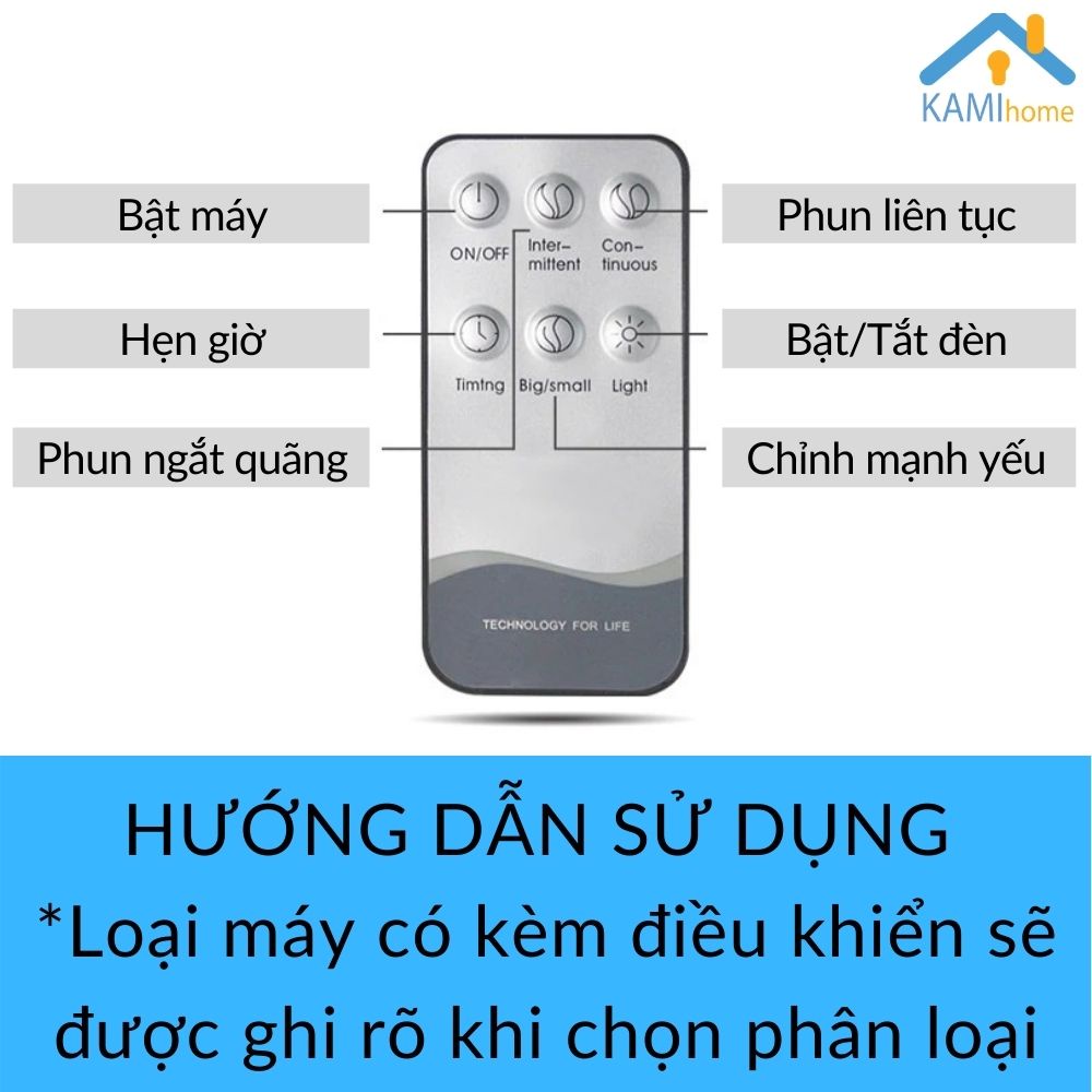 Máy phun sương tạo ẩm khuếch tán tinh dầu Có Điều khiển Kèm Tinh dầu hình Quả Bí cỡ từ 300-500ml Kami1701x