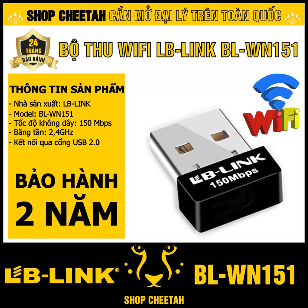 Bộ thu Wifi LB-LINK BL-WN151 – CHÍNH HÃNG – Bảo hành 24 tháng – Tốc độ truyền tải không dây 150Mbps
