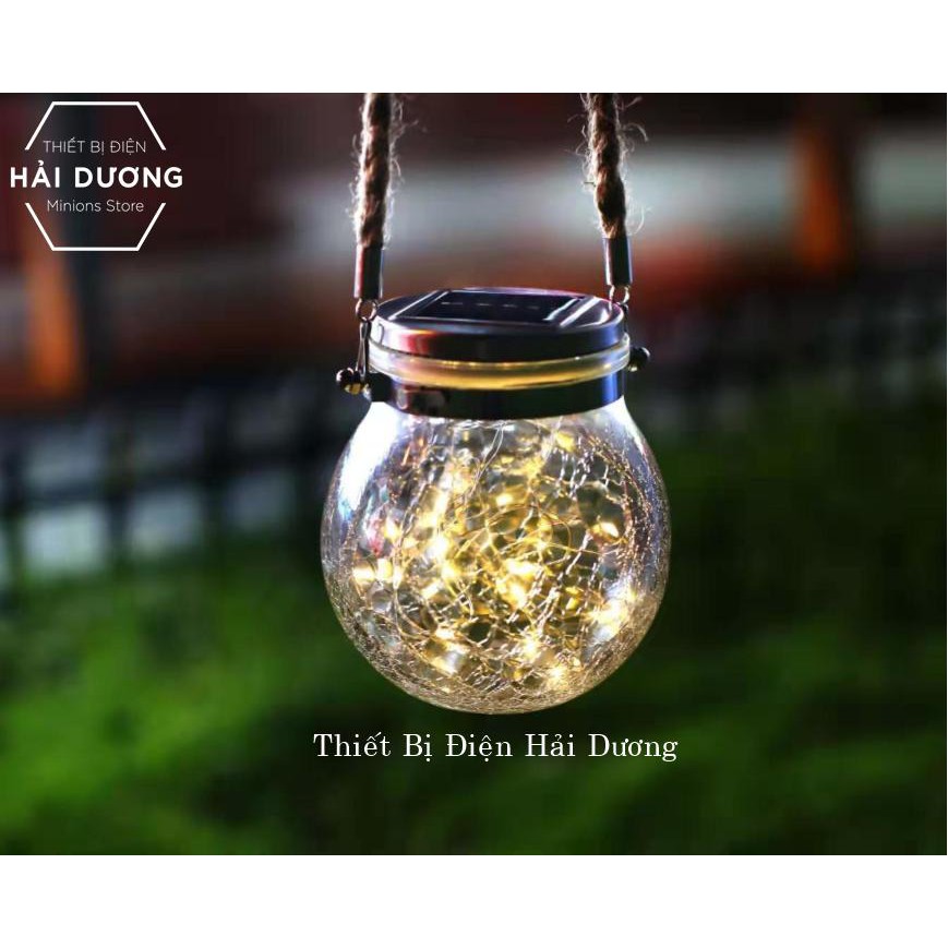 Lọ Thủy Tinh Đèn Led Treo Cây Năng Lượng Mặt Trời MT-145 led đom đóm decor lạ mắt 3m 30 hạt led - BH 1 năm - Siêu sáng