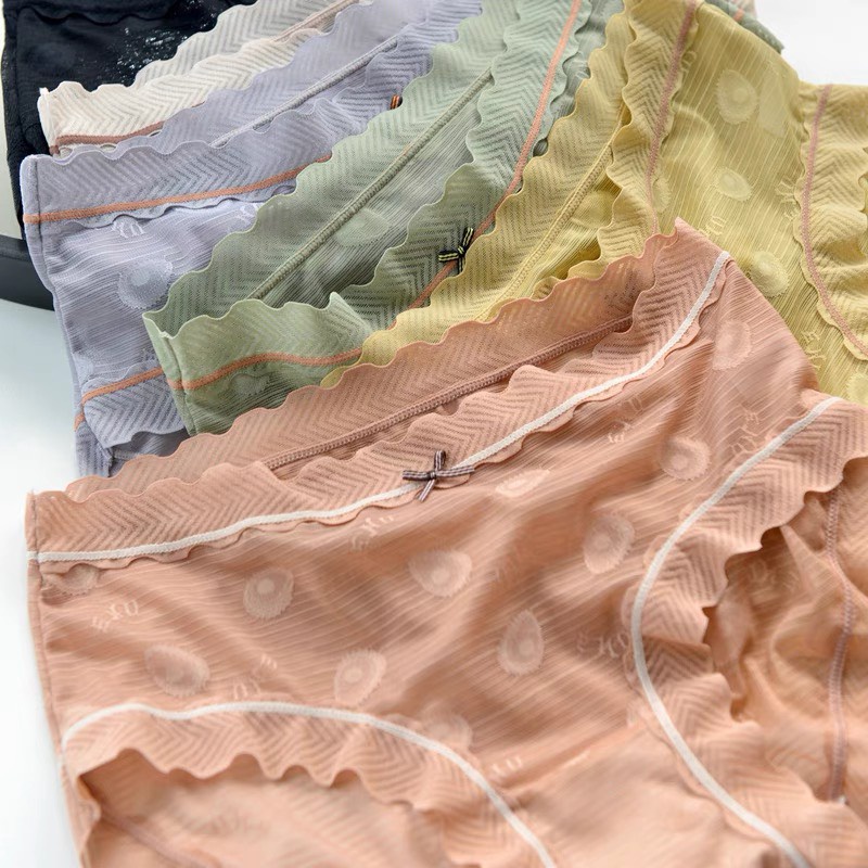 Quần Lót Ren Sexy Họa Tiết Trái Bơ Chất Ren Mềm Mại Xuyên Thấu Gợi Cảm