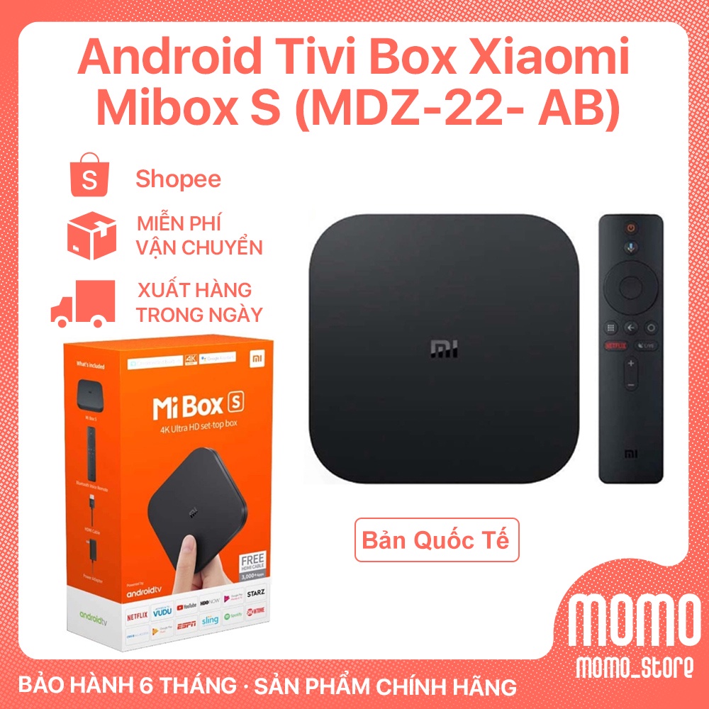 Xiaomi Mi Box S Android Tivi Box hỗ trợ Tiếng Việt-hàng chính hãng