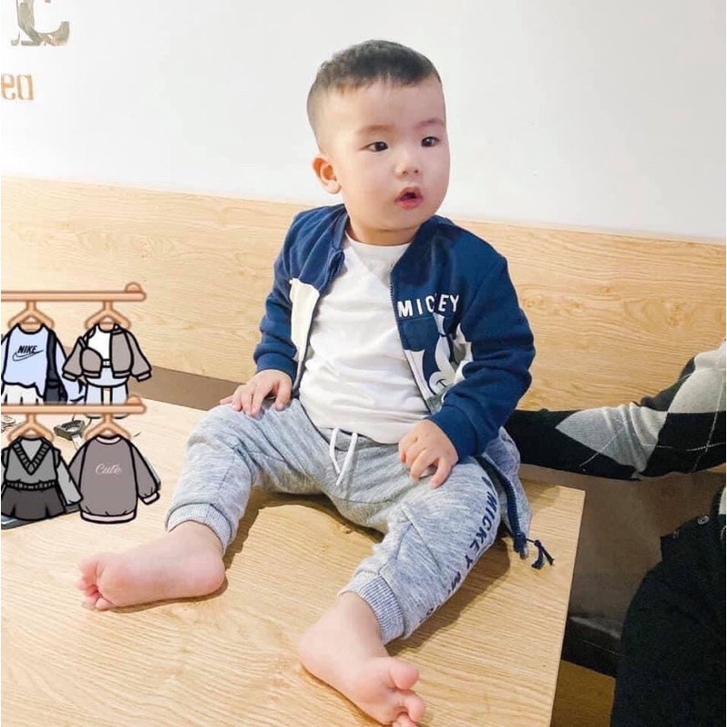 Bộ nỉ khoác Mickey C&A sz 0/6M