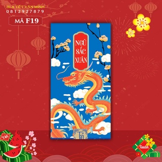 Lì xì f19 - phong bao lì xì, bao lì xì 2022 đa dạng mẫu mã màu đỏ in tết nhâm dần 2022 -giấy fort nhám
