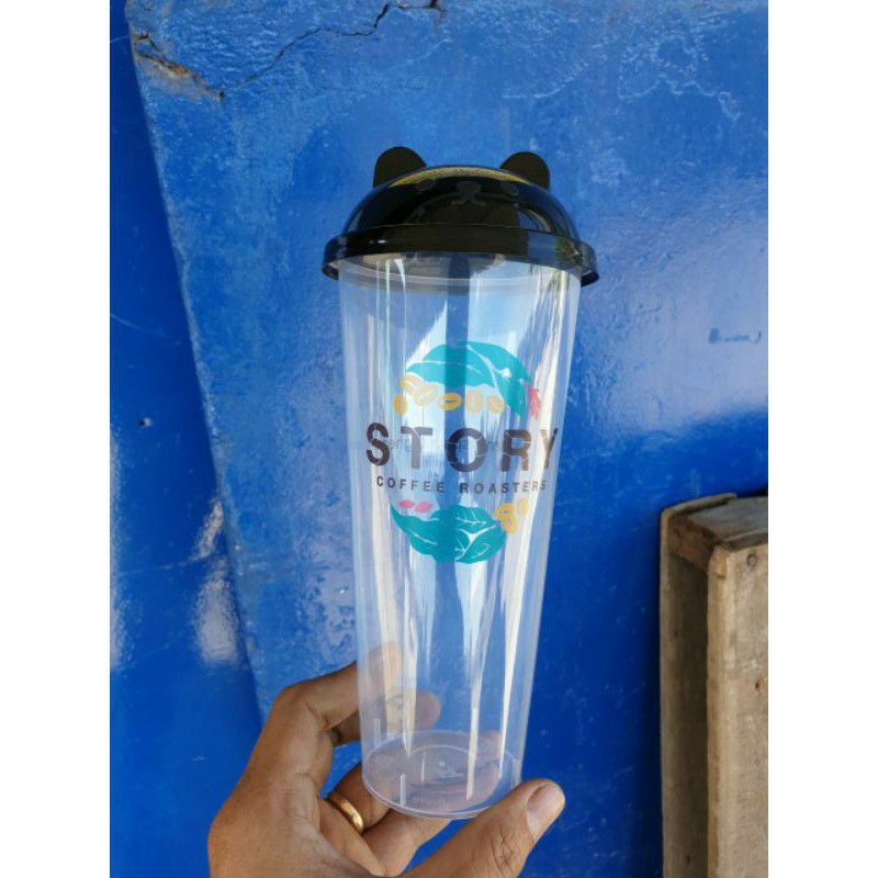 50 ly nhựa đựng trà sữa 700ml nắp gấu
