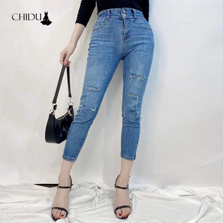 CHIDU quần baggy nữ rách năng động - SP340