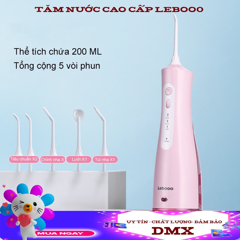 Tăm vệ sinh răng, Tăm nước tốt, Tăm nước lebooo - Máy Tăm Nước Cao Cấp Lebooo 200ml, Đầu Xoay 360 Độ Dễ Dàng Sử Dụng