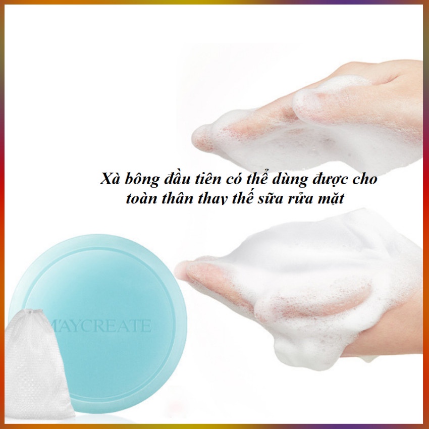 Xà phòng tắm giảm mụn lưng, nang lông, tẩy da chết tinh chất muối biển sâu Maycreate 100gr