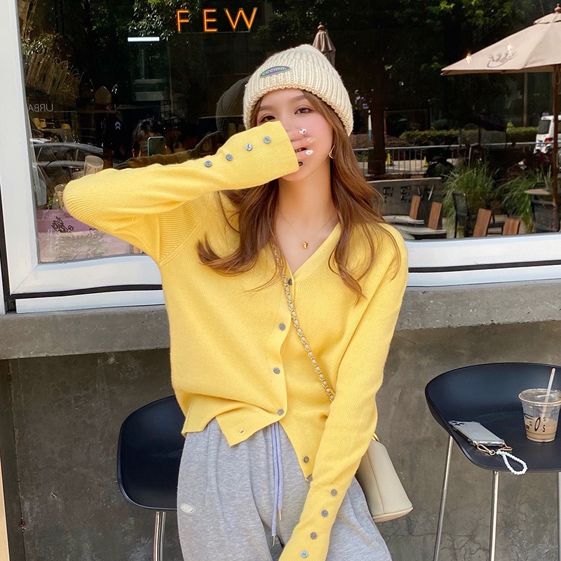 Áo Khoác Len Yangsu Cardigan Dài Tay Dễ Thương Hàng Chất Xịn Sò Cao Cấp