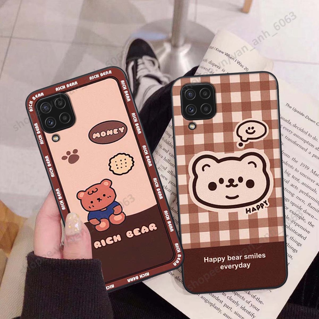 Ốp lưng Samsung A22 4G / A22 5G in hình hoa, gấu rich bear nghệ thuật, thời trang