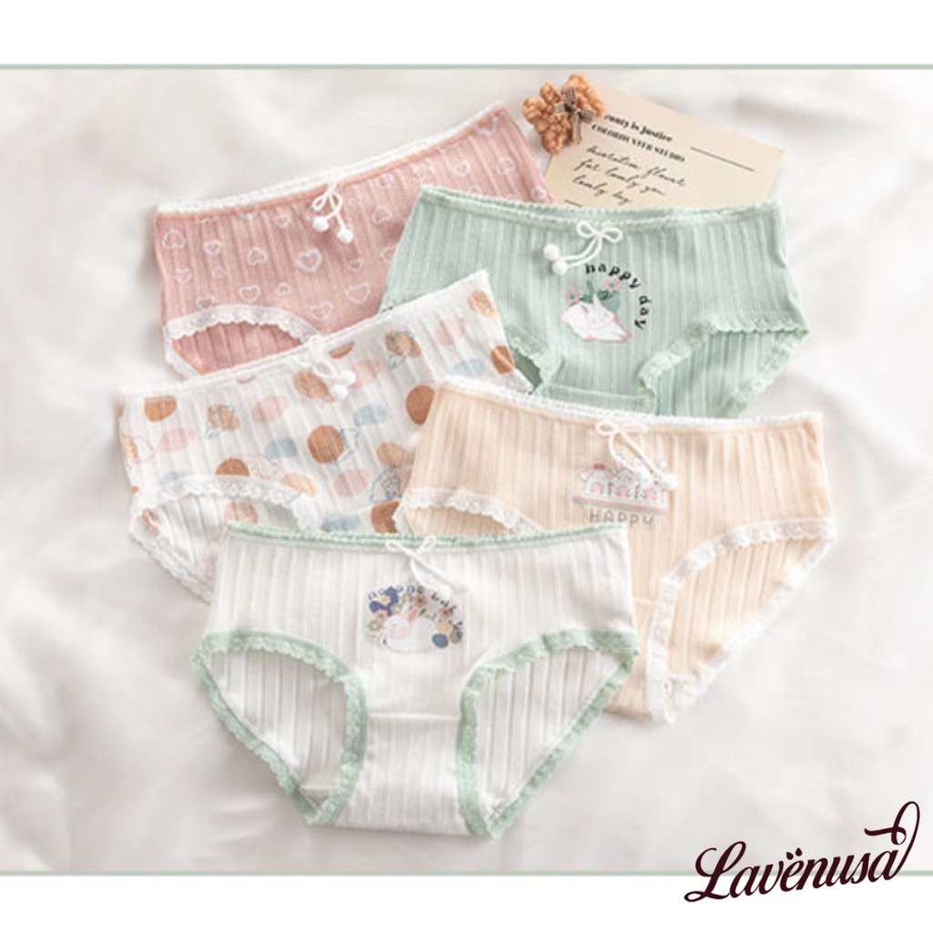 Quần lót cotton nữ mềm mịn thoáng khí hình thú dễ thương LAVENUSA QL92