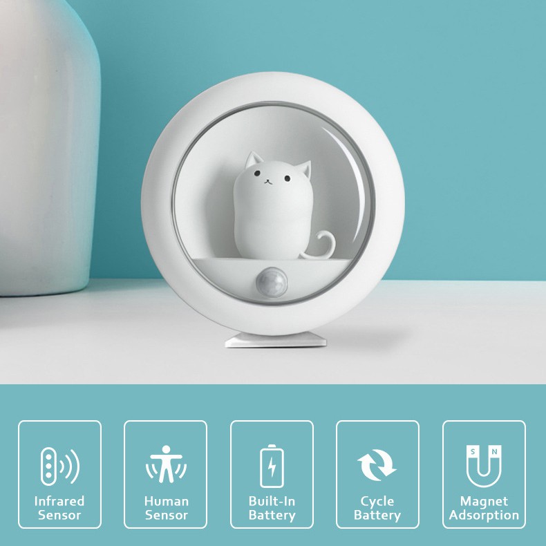 Xiaomi Youpin Đèn Ngủ 3Life Cảm Biến Cơ Thể Người Kiểu Dáng Dễ Thương Sạc USB Tiện Lợi