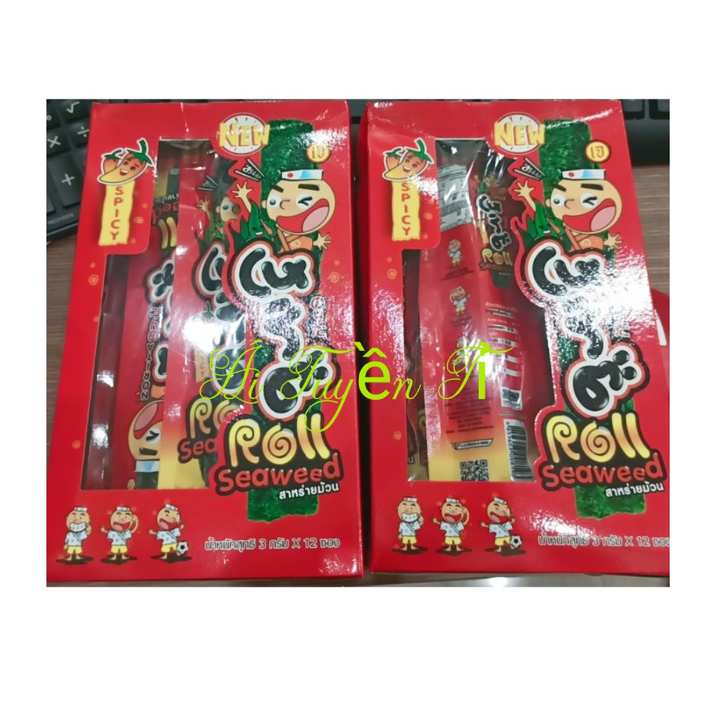 [Giá sales] HỘP 12 GÓI RONG BIỂN ĂN LIỀN THÁI LANROLL SEAWEED